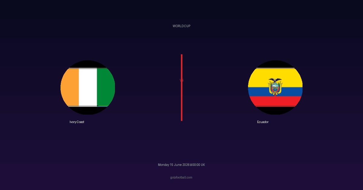 Match Preview: Ivory Coast vs Ecuador - prediction, team news, live stream